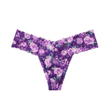 Floral lacie thong panty l