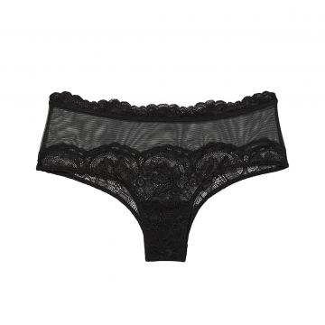 Lace & mesh cheeky panty l