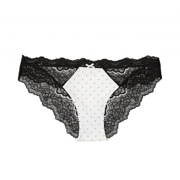 Lace trim cheekini panty m