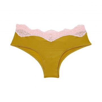 Lace trim cheeky panty l