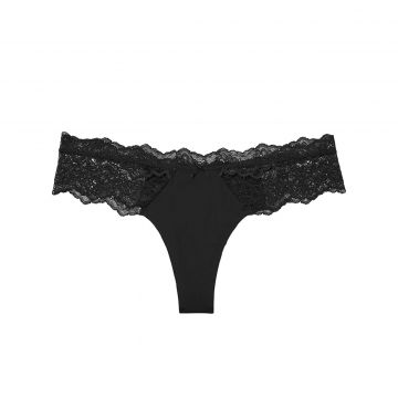 Lace trim thong panty l