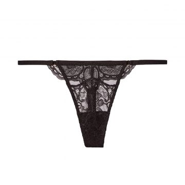 Lace trim thong panty xs