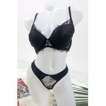 Set lenjerie intima - chilot si sutien - V36 Negru | RoseGirl