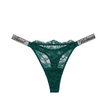 Shine strap lace thong panty l