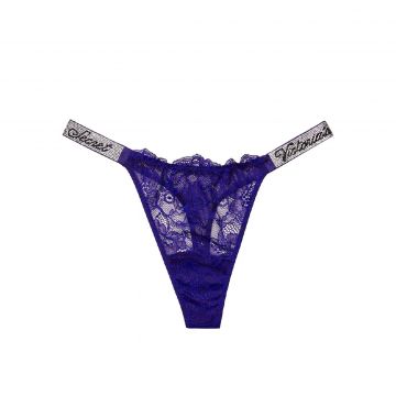 Shine Strap Lace Thong Panty M