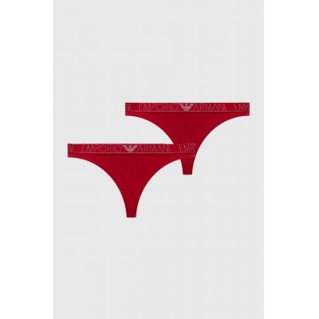 Emporio Armani Underwear tanga 2-pack culoarea rosu