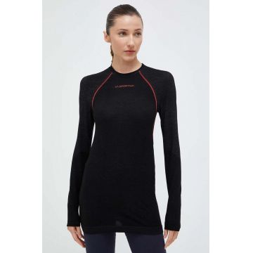 LA Sportiva longsleeve funcțional Wool40 Aero culoarea negru