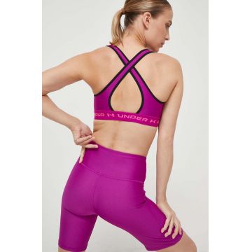 Under Armour sutien sport Crossback culoarea roz