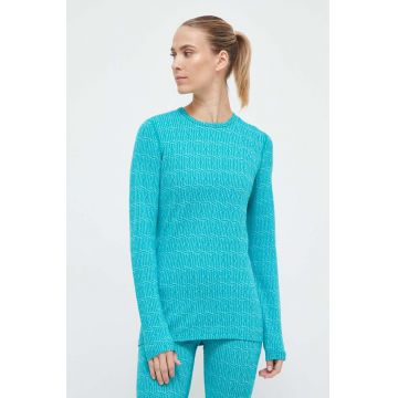 Icebreaker longsleeve funcțional Merino 260 Vertex culoarea turcoaz