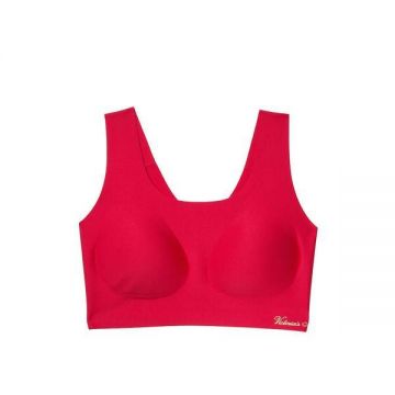 Bustiera sport dama, Victoria's Secret, Lounge Unlined Scoop Bra, Rosu, XS-M Intl