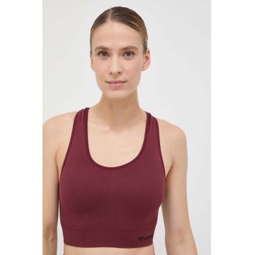 Hummel sutien sport Tif culoarea bordo, neted