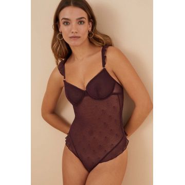 women'secret body FEMININE LA VECINA RUBIA culoarea violet, neted, 4026387.4026388