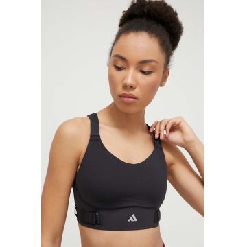 adidas Performance sutien sport Fastim culoarea negru, uni IQ3359