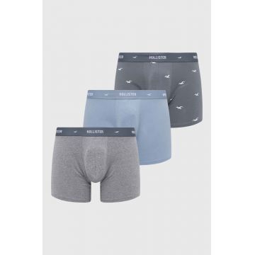 Hollister Co. boxeri 3-pack barbati, culoarea albastru marin