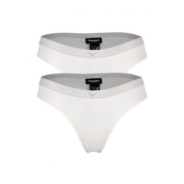 Set de chiloti tanga cu banda logo in talie Essential - 2 perechi