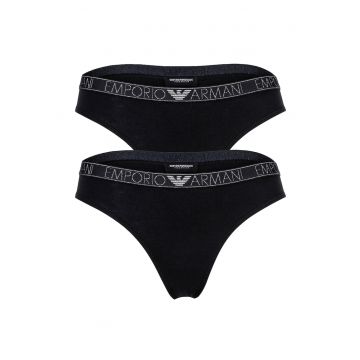 Set de chiloti tanga cu banda logo in talie Essential - 2 perechi