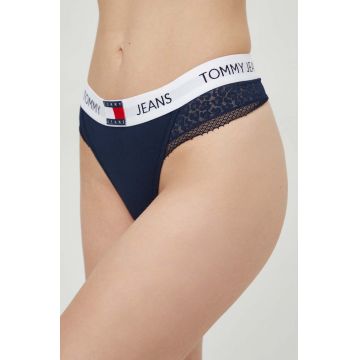 Tommy Jeans tanga culoarea bleumarin UW0UW05159