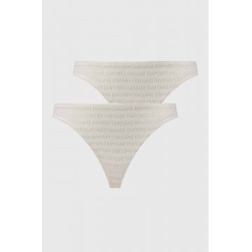 Emporio Armani Underwear chiloti 2-pack culoarea bej