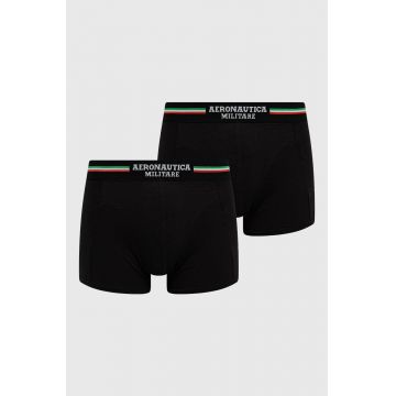 Aeronautica Militare Boxeri (2-pack) bărbați, culoarea negru