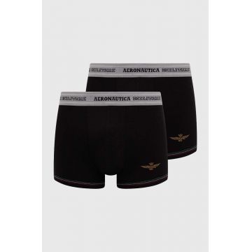 Aeronautica Militare boxeri 2-pack barbati, culoarea negru, AM1UBX004