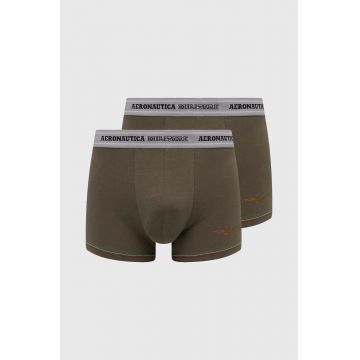 Aeronautica Militare boxeri 2-pack barbati, culoarea verde, AM1UBX004