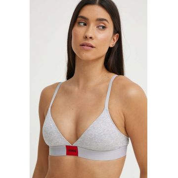 HUGO sutien culoarea gri, neted