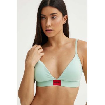 HUGO sutien culoarea verde, neted