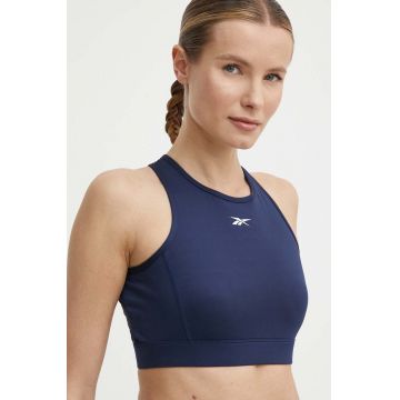 Reebok sutien sport Identity Training culoarea albastru marin, neted, 100076220