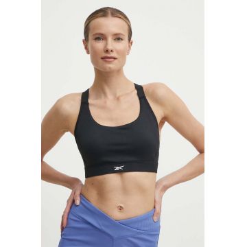 Reebok sutien sport LUX Collection culoarea negru, neted, 100202561