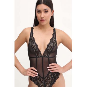 Scandale body culoarea negru, dantela, neted, ABD009