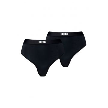 Set de chiloti tanga cu talie inalta - 2 perechi