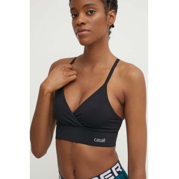 Casall sutien sport Wrap culoarea negru, neted