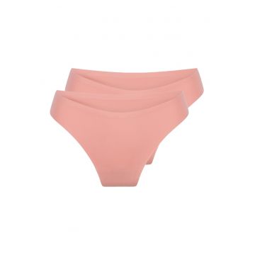 Set de chiloti tanga uni fara cusaturi - 2 perechi