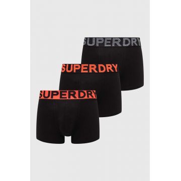 Superdry boxeri 3-pack barbati, culoarea negru