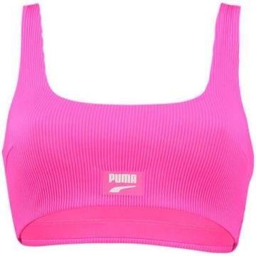 Bustiera femei Puma Swim Women Ribbed Scoop Neck Top 93807202, L, Roz