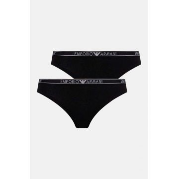 Emporio Armani Underwear tanga 2-pack culoarea negru, 163333 4F223