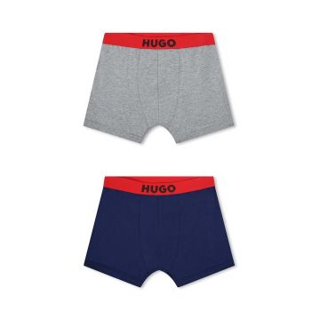 HUGO boxeri copii 2-pack culoarea gri, G00256