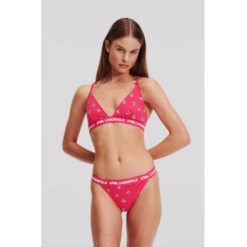 Karl Lagerfeld sutien culoarea negru, bumbac, modelator, 245W2118