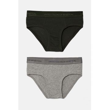 United Colors of Benetton slip copii 2-pack culoarea gri