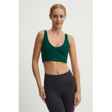 Reebok sutien sport Active Collective culoarea verde, neted, 100205554