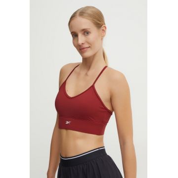 Reebok sutien sport Identity Training culoarea bordo, neted, 100205299