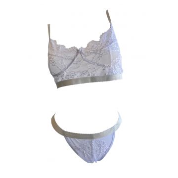 Set lenjerie sexy 2 piese - dantela - sutien si chilot tanga - EFAYN RO