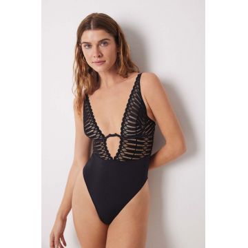 women'secret body SENSE 1 AND 2 culoarea negru, dantela, neted, 7918809