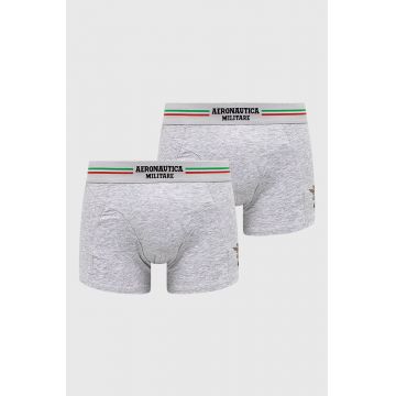 Aeronautica Militare Boxeri (2-pack) bărbați, culoarea gri