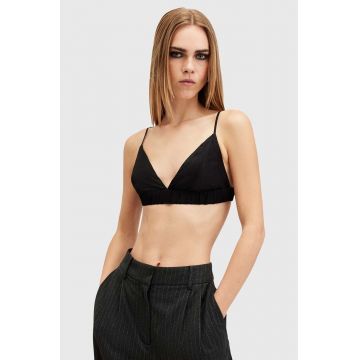 AllSaints sutien ELLA BRALETTE culoarea negru, neted, W075PA