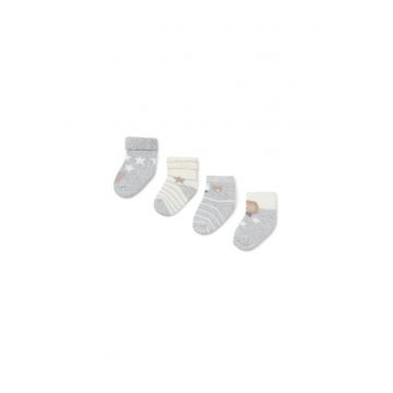 Set 4 perechi sosete copii - 90528 - Bumbac - Gri