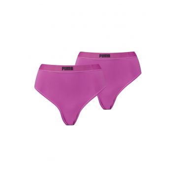 Set de chiloti tanga cu talie inalta - 2 perechi