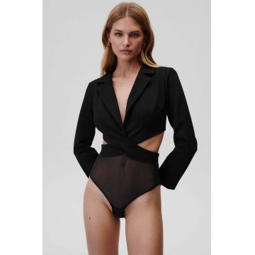 Undress Code body Obsessed Bodysuit culoarea negru, transparent, neted