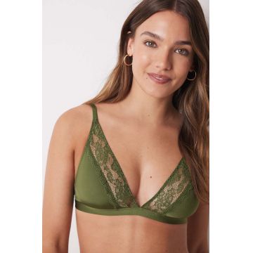 women'secret sutien FEMININE TRENDY culoarea verde, dantela, neted, 4028123