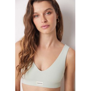 women'secret sutien SEAMLESS 2 culoarea verde, neted, 5108606